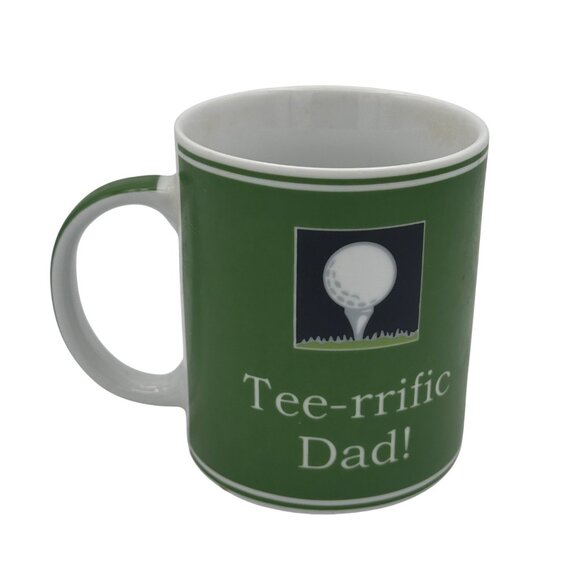 TeeRrific Dad Golf Mug By Ganz Green Ceramic Coffee Cup - Picture 3 of 4